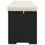 Banco otomana con cojín ratán sintético negro 110x30x40 cm de vidaXL, Bancos de jardín - Ref: Foro24-319396, Precio: 110,15 €...