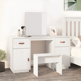 Tocador con espejo madera maciza de pino blanco de vidaXL, Tocadores para dormitorios - Ref: Foro24-3107835, Precio: 244,55 €...