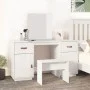 Schminktisch mit Spiegel aus massivem weißem Kiefernholz von vidaXL, Schlafzimmerkommoden - Ref: Foro24-3107835, Preis: 241,3...