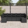 Conjunto de sofá de jardín con cojín 7 pcs Negro Poliratán en Sofás de exterior | Comprar online en Foru.es