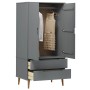 Armario MOLDE madera maciza de pino gris 90x55x175 cm de vidaXL, Armarios roperos - Ref: Foro24-350524, Precio: 329,93 €, Des...