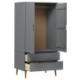 Armario MOLDE madera maciza de pino gris 90x55x175 cm de vidaXL, Armarios roperos - Ref: Foro24-350524, Precio: 329,93 €, Des...
