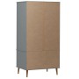Armario MOLDE madera maciza de pino gris 90x55x175 cm de vidaXL, Armarios roperos - Ref: Foro24-350524, Precio: 329,93 €, Des...