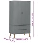 Armario MOLDE madera maciza de pino gris 90x55x175 cm de vidaXL, Armarios roperos - Ref: Foro24-350524, Precio: 329,93 €, Des...