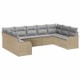Conjunto de sofá de jardín 9 pcs beige y gris claro en Sofás de exterior | Comprar online en Foru.es