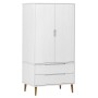 Armario MOLDE madera maciza de pino blanco 90x55x175 cm de vidaXL, Armarios roperos - Ref: Foro24-350523, Precio: 331,03 €, D...