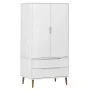 Armario MOLDE madera maciza de pino blanco 90x55x175 cm de vidaXL, Armarios roperos - Ref: Foro24-350523, Precio: 326,02 €, D...