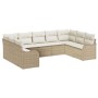 Conjunto de sofá de jardín 9 pcs Beige y ratán sintético en Sofás de exterior | Comprar online en Foru.es