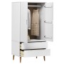 Armario MOLDE madera maciza de pino blanco 90x55x175 cm de vidaXL, Armarios roperos - Ref: Foro24-350523, Precio: 331,03 €, D...