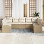 Conjunto de sofá de jardín 9 pcs Beige y ratán sintético en Sofás de exterior | Comprar online en Foru.es