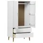 Armario MOLDE madera maciza de pino blanco 90x55x175 cm de vidaXL, Armarios roperos - Ref: Foro24-350523, Precio: 326,02 €, D...