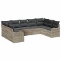 Conjunto de sofá de jardín 9 pcs Gris claro ratán sintético en Sofás de exterior | Comprar online en Foru.es