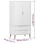 Armario MOLDE madera maciza de pino blanco 90x55x175 cm de vidaXL, Armarios roperos - Ref: Foro24-350523, Precio: 326,02 €, D...