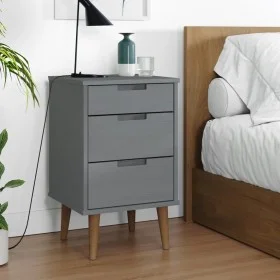 Mesita de noche MOLDE madera maciza de pino gris 40x35x65 cm de vidaXL, Mesitas de noche - Ref: Foro24-350500, Precio: 88,23 ...