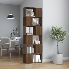 Estantería/divisor de espacios roble marrón 60x24x186 cm de vidaXL, Librerías y estanterías - Ref: Foro24-816034, Precio: 82,...