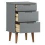 Mesita de noche MOLDE madera maciza de pino gris 40x35x65 cm de vidaXL, Mesitas de noche - Ref: Foro24-350500, Precio: 89,65 ...