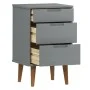 Mesita de noche MOLDE madera maciza de pino gris 40x35x65 cm de vidaXL, Mesitas de noche - Ref: Foro24-350500, Precio: 88,23 ...