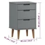 MOLDE bedside table solid gray pine wood 40x35x65 cm by vidaXL, Nightstands - Ref: Foro24-350500, Price: 88,23 €, Discount: %