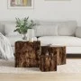 Mesitas auxiliares 3 piezas madera contrachapada roble ahumado de vidaXL, Mesas auxiliares - Ref: Foro24-815987, Precio: 76,0...