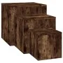 Mesitas auxiliares 3 piezas madera contrachapada roble ahumado de vidaXL, Mesas auxiliares - Ref: Foro24-815987, Precio: 76,0...