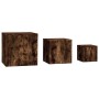 Mesitas auxiliares 3 piezas madera contrachapada roble ahumado de vidaXL, Mesas auxiliares - Ref: Foro24-815987, Precio: 77,3...