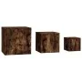 Mesitas auxiliares 3 piezas madera contrachapada roble ahumado de vidaXL, Mesas auxiliares - Ref: Foro24-815987, Precio: 76,0...