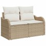 Conjunto de sofá de jardín 10 pcs Beige y blanco Poliratán en Sofás de exterior | Comprar online en Foru.es