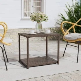 Brauner Beistelltisch aus synthetischem Rattan 55x45x49 cm von vidaXL, Seitentische - Ref: Foro24-319405, Preis: 26,20 €, Rab...
