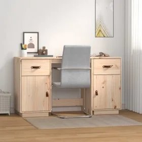 Escritorio con armarios madera maciza de pino 135x50x75 cm de vidaXL, Escritorios - Ref: Foro24-3107844, Precio: 179,47 €, De...
