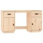 Escritorio con armarios madera maciza de pino 135x50x75 cm de vidaXL, Escritorios - Ref: Foro24-3107844, Precio: 179,47 €, De...