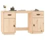 Escritorio con armarios madera maciza de pino 135x50x75 cm de vidaXL, Escritorios - Ref: Foro24-3107844, Precio: 179,47 €, De...