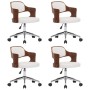 Sillas de comedor giratorias 4 uds madera curvada cuero blanco en Sillas de comedor | Comprar online en Foru.es