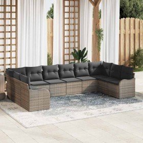 Conjunto de sofá de jardín 10 pcs Gris ratán sintético en Sofás de exterior | Comprar online en Foru.es