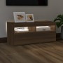 Mueble de TV con luces LED roble marrón 90x35x40 cm de vidaXL, Muebles TV - Ref: Foro24-815677, Precio: 57,70 €, Descuento: %