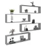 Estante cubo pared 4 uds contrachapada gris Sonoma 100x15x30 cm de vidaXL, Estantes y estanterías - Ref: Foro24-815910, Preci...