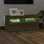 Mueble de TV con luces LED roble marrón 90x35x40 cm de vidaXL, Muebles TV - Ref: Foro24-815677, Precio: 56,88 €, Descuento: %