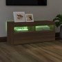 Mueble de TV con luces LED roble marrón 90x35x40 cm de vidaXL, Muebles TV - Ref: Foro24-815677, Precio: 57,70 €, Descuento: %