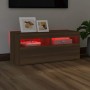 Mueble de TV con luces LED roble marrón 90x35x40 cm de vidaXL, Muebles TV - Ref: Foro24-815677, Precio: 57,70 €, Descuento: %