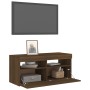 Mueble de TV con luces LED roble marrón 90x35x40 cm de vidaXL, Muebles TV - Ref: Foro24-815677, Precio: 57,70 €, Descuento: %