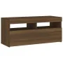 Mueble de TV con luces LED roble marrón 90x35x40 cm de vidaXL, Muebles TV - Ref: Foro24-815677, Precio: 56,88 €, Descuento: %