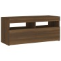 Mueble de TV con luces LED roble marrón 90x35x40 cm de vidaXL, Muebles TV - Ref: Foro24-815677, Precio: 57,70 €, Descuento: %