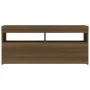 Mueble de TV con luces LED roble marrón 90x35x40 cm de vidaXL, Muebles TV - Ref: Foro24-815677, Precio: 56,88 €, Descuento: %