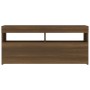 Mueble de TV con luces LED roble marrón 90x35x40 cm de vidaXL, Muebles TV - Ref: Foro24-815677, Precio: 57,70 €, Descuento: %