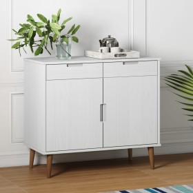 Aparador MOLDE madera maciza de pino blanca 90x40x80 cm de vidaXL, Aparadores - Ref: Foro24-350547, Precio: 160,26 €, Descuen...