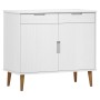 Aparador MOLDE madera maciza de pino blanca 90x40x80 cm de vidaXL, Aparadores - Ref: Foro24-350547, Precio: 160,26 €, Descuen...
