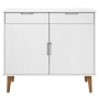 Aparador MOLDE madera maciza de pino blanca 90x40x80 cm de vidaXL, Aparadores - Ref: Foro24-350547, Precio: 160,26 €, Descuen...