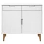 Aparador MOLDE madera maciza de pino blanca 90x40x80 cm de vidaXL, Aparadores - Ref: Foro24-350547, Precio: 157,74 €, Descuen...