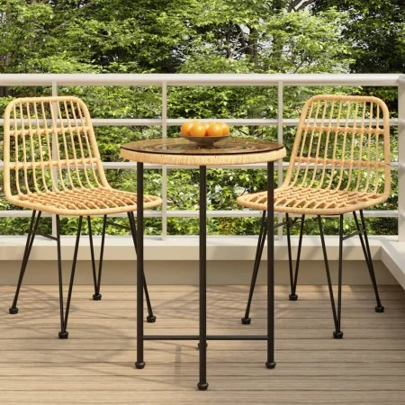 Mesa de comedor de vidrio templado y acero 55 cm de vidaXL, Mesas de jardín - Ref: Foro24-319434, Precio: 52,09 €, Descuento: %