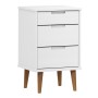 Mesita de noche MOLDE madera maciza de pino blanca 40x35x65 cm de vidaXL, Mesitas de noche - Ref: Foro24-350499, Precio: 89,7...