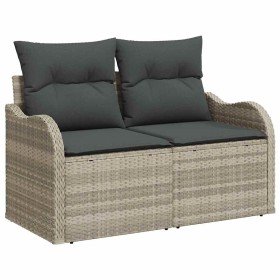 Conjunto de sofá de jardín 11 pcs Gris Claro ratán sintético en Sofás de exterior | Comprar online en Foru.es